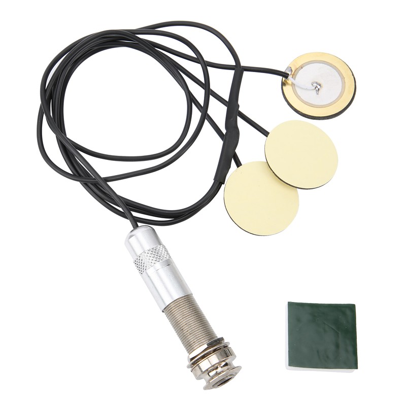 Guitar Pickup Avoid Trepanning SelfAdhesive Piezo Transducer for Acoustic Ukulele(Black