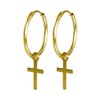 I-be, 39585 Creole Earrings with Cross 14 Carat (585) Gold,