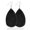 ROSTIVO Leather Earrings for Women Teardrop Leather Earrings Simple Dangle