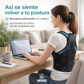 SEVEN MINE Corrector de Postura Espalda | SM-BP01 | Enderezador Espalda con Soporte Lumbar Doble Cinturón para Joroba y Hombros Caídos, Oficina, Mujer