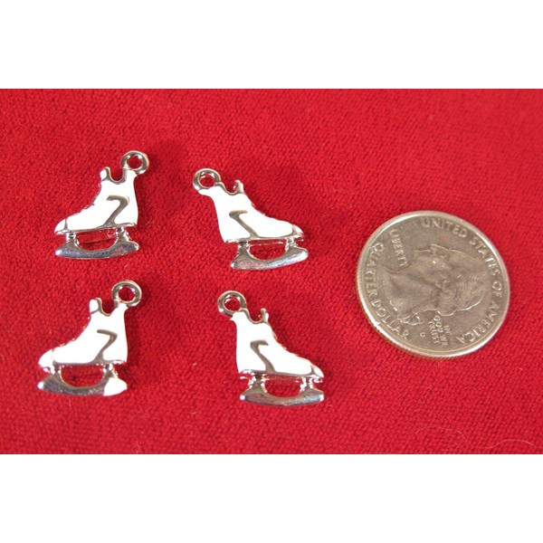 Wholesale Charms 5pc ice skate charm in antique silver style