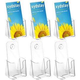 xydstay Acrylic Brochure Holder 6 Pack 4x9 Inch