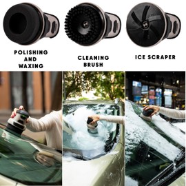 ZONETECH Electric Ice Scraper for Car Windshield, Electric Snow Scraper for Window, Ice Removal Tools Rechargeable with USB Cable, Cleaning Brush & Polish Accessories (2-Pack)