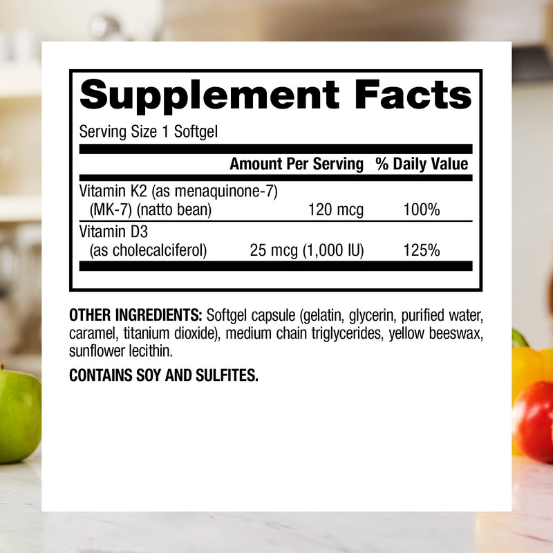 Webber Naturals Vitamin K2 MK-7 (120 mcg) with Vitamin D3