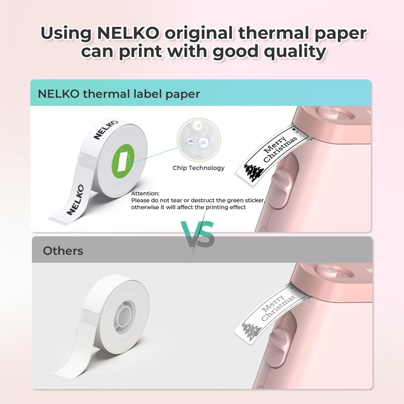 Nelko Label Maker Machine with Tape, P21 Bluetooth Label Printer,