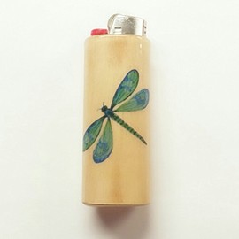 Grehge ly Lighter Case Holder Sleeve Cover Dragonflies Fits Bic Lighters