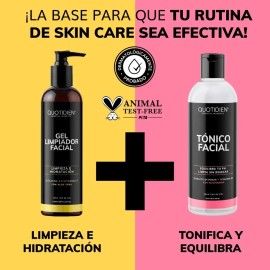 Kit Limpiador Facial + Tonico Facial - Acido Hialuronico Hidratante Skin Care - Toner Facial para Todo Tipo De Piel - Limpieza Profunda - Anti manchas