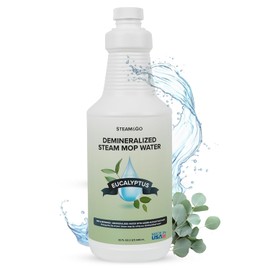 Steam & Go - Demineralized Water for Steam Cleaner, PVC-Free Floor Cleaner Liquid Compatible with Any Steam Mop, Ready-to-Use Multisurface Cleaner, Scented Mop Solution, Eucalyptus Mint, 32 oz