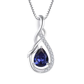 starchenie Infinity Teardrop Pendant Necklace 925 Sterling Silver Birthstone Jewelry for Women