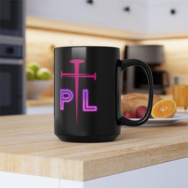 PTL Black Ceramic Mug - Available in 11oz and 15oz Sizes - size: 11oz