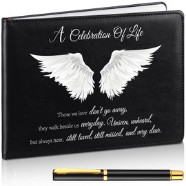 Yingzhao Memorial Funeral Guest Book with Pen 144 Pages Cardinal Funeral Guest Book for Memorial Service Celebration of Life Party Supplies in Loving Memory Guest Sign in Book(Classic Style)