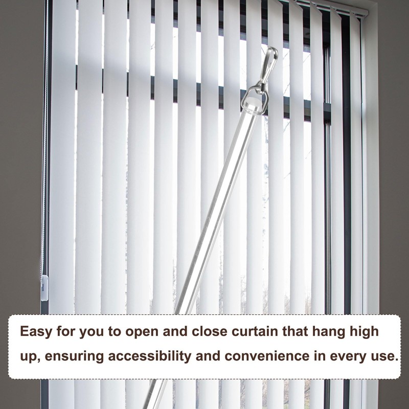 uxcell 2Pcs 12"Clear Curtain Pull Rod, Acrylic Blind Wand Replacement