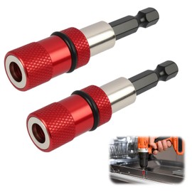 2pcs Adjustable Screw Depth Screwdriver Bit Holder Magnetic Steel，Includes S2 Phillips Drywall Screwdriver Bits, 1/4 Inch Hex Shank, Made of Chrome Vanadium Steel for Enhanced Durability