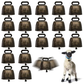 Coloch 20 Pack Grazing Copper Cow Bells, Metal Farm Animal Anti Lost Bells Loud Bronze Bell Small Brass Calling Bells for Grazing Cattle, Horses, Sheep
