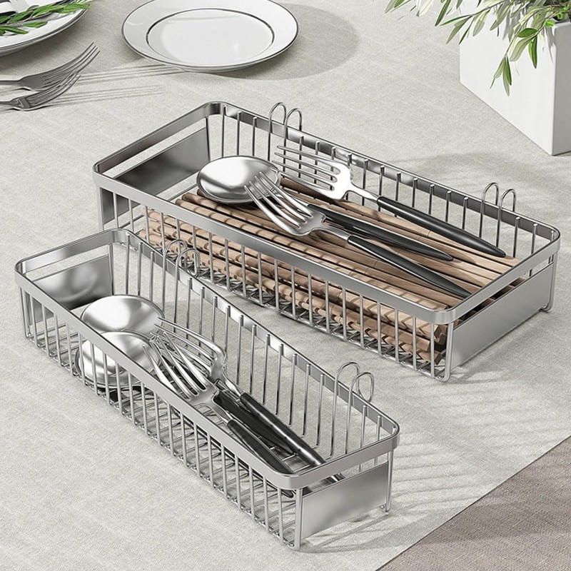 kaileyouxiangongsi 304 Stainless Steel Utensil Drying Rack/Chopsticks/Spoon/Fork/Knife Drainer Basket Flatware