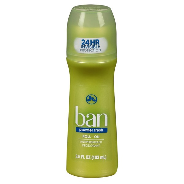 Ban Deodorant 3.5 Ounce Roll-On Powder Fresh (103ml) (2 Pack)