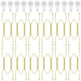 Hotop 12 Pieces Plate Hangers for Wall 4-5 Inch Stainless Steel Wire Invisible Plate Hangers Heavy Duty Display Holders with 12 Pieces Hooks for Wall Decorative(Gold)