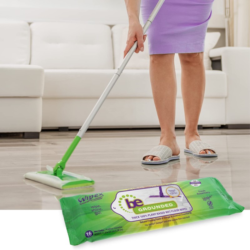 Wipex Wet Floor Wipes - Natural Wet Mop Pads Fit