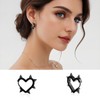 Gothic Earrings Spike Heart Hoop Earrings Gothic Black Heart Earring