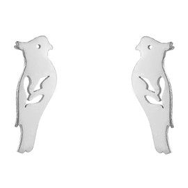 Cute Parrot Bird Stud Earrings for Women Stainless Steel Hypoallergenic Minimalist Small Animal Cartilage Earring Fashion Hollow Out Holiday Birthday Christmas Party Jewelry