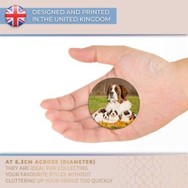 Destination Vinyl ltd Magnet for Refrigerator, Fridge - St Bernard Dog Puppies Puppy Cute for Office, Cabinet and Whiteboard, Magnetic Stickers, 24135