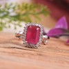 LMDPRAJAPATIS Red Ruby Gemstone Silver Plated Lock Adjustable Ring For