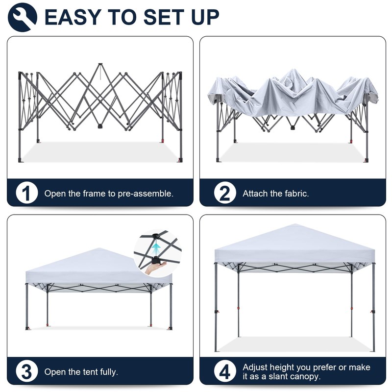 COOSHADE Durable Easy Pop Up Canopy Tent 10x10Ft, with 4