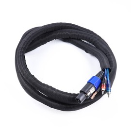 SUNNAREPOON Split Braided Cable Wire Sleeving Mesh Woven Loom for Automotive Wires/Audio Video Cable/Multi-Cable Strings Organized Protection Cover (Black, 1/4''(5mm) - 8feet)