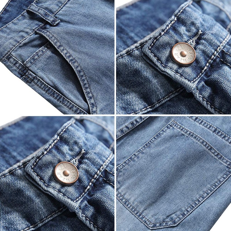 LONGBIDA Men's Loose Fit Denim Cargo Shorts with Multi Pockets,