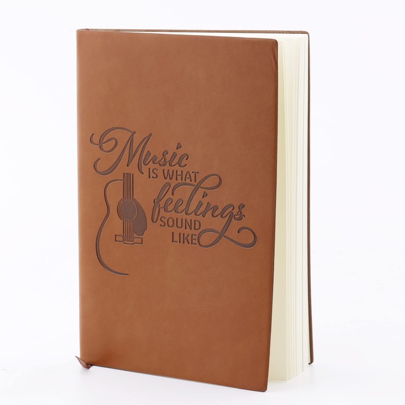LBWCER Music is What Feelings Sound Like Leather Journal Notebook
