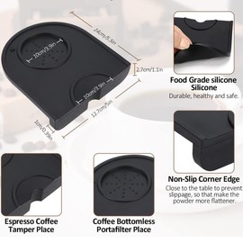 Almohadilla Antideslizante de Prensador de Café de Silicona, Esterilla para Manipular Café, Soporte para manipulación de café 14 x 12.5 CM, grosor de 58 mm