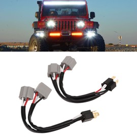 Headlight Conversion Harness Adapter, 2Pcs 9003 H4 Headlights Wiring Harness Socket Adapter Male to Female 2 Way Splitter Wires for Truck Pickup LED Cable Plug