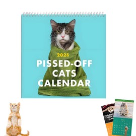 Cat Calendar 2026 Calendar UK, Funny 2026 UK Grumpy Cat Wall for Home Business Office School