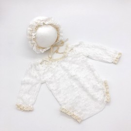 Juego de manta para fotos de recién nacido, para fotografía, para bebés, envoltura elástica, para sesión de fotos, de tela, con sombrero (blanco)