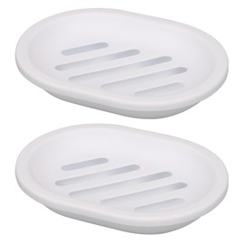 TOPSKY 2-pack Soap Dish, Soap Holder, Soap Saver, Easy Cleaning, Dry, Stop Mushy Soap (White)