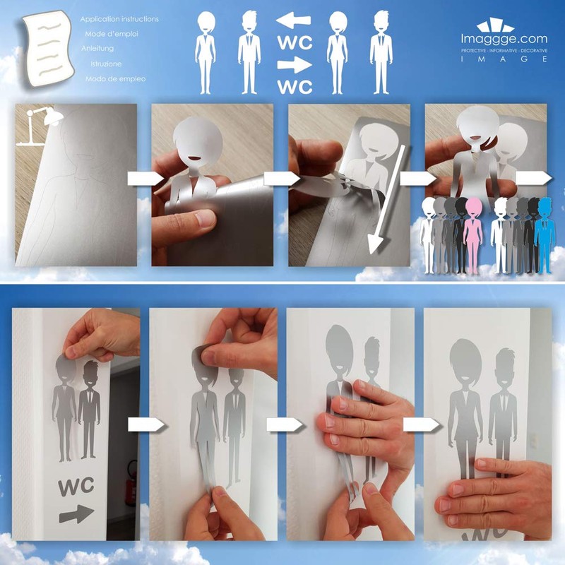 Toilet Stickers for Walls or Doors for Men and Women