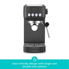 CASABREWS 3700 Essential Espresso Machine 20 Bar, Professional Espresso Coffee Machine with Steam Milk Frother, Coffee Maker Cappuccino Latte Machine with 43.9oz Removable Water Tank, Black