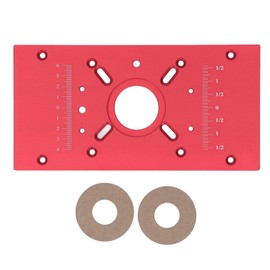 Premium Aluminum Router Table Insert Plate, Red and Black, Aluminum Alloy, M8 Model, for Woodworking and Precision Processing