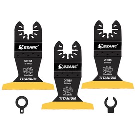 EZARC 3-Piece Multitool Saw Blades Titanium Extended Oscillating Saw Blades for Cutting Metal, Wood Nails, Screws Universal Quick Change Oscillating Accessories Multifunctional Tool