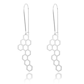 Stainless Steel Gold Plated Cut Out Hexagon Honeycomb Post Dangle Earring (steel)