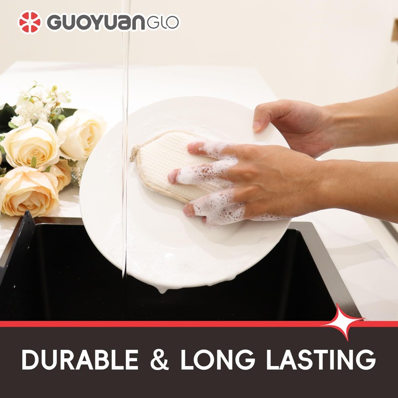 GUOYUANGLO Bamboo Fiber Kitchen Dish Sponge Heavy Duty Multipurpose Scrub