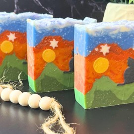 Celestial Nightscape Handmade Artisanal Landscape Soap | Plant-Based Detox Cleanser | Sudsverse