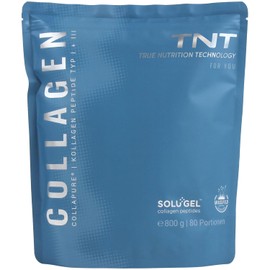 TNT Collagen Powder (800 g) • Collagen Powder with Brand Raw Material Collapure® • Collagen Peptides Type 1 & 3 • 80 Servings • Grass-Fed Grazing Cattle • Tasteless & Perfectly Soluble