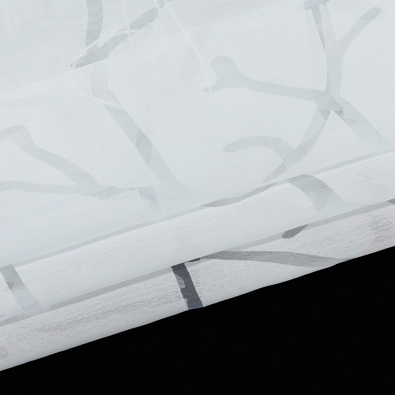ESLIR Roman Blind with U-hooks Kitchen Roman Curtains Semi-transparent Eyelet