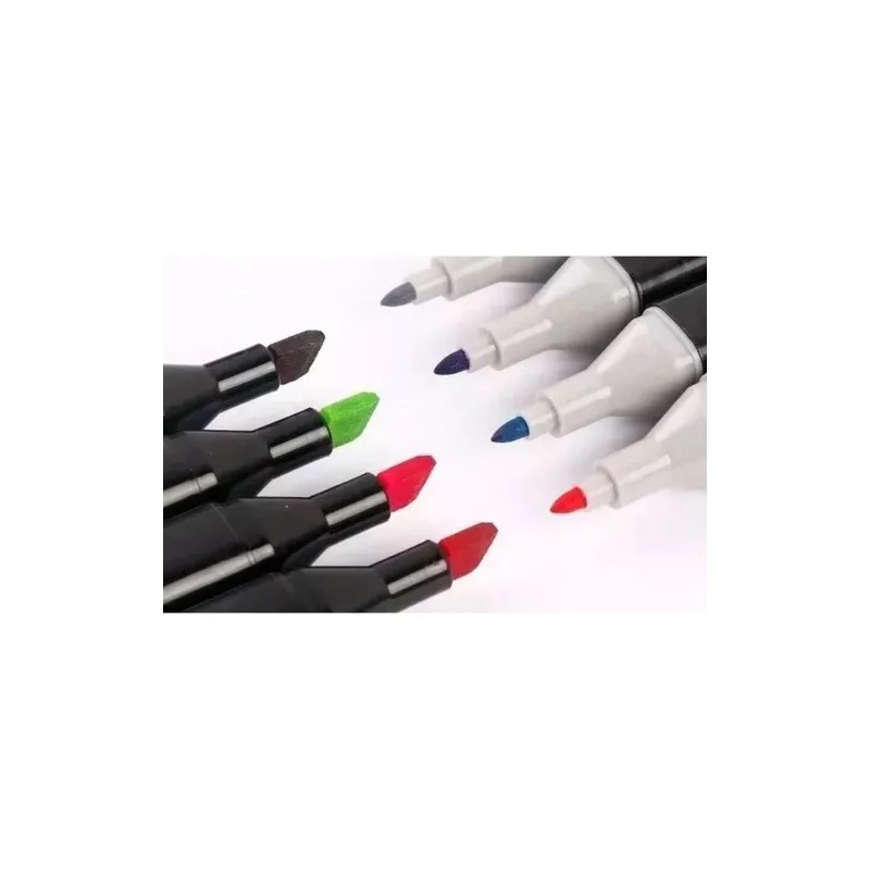 CL Estuche Negro 24 Plumones Marcadores Doble Punta