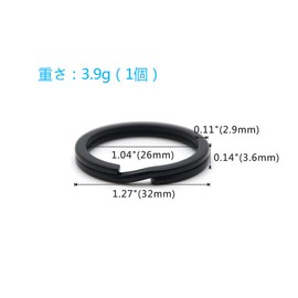 Timito Titanium Alloy Key Ring Fashion Key Chain Easy to Install Split Ring Heavy Duty Anti-Lost 5pcs for Men Women Black 32mm, Black