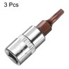 sourcing map 3pcs T15 Torx Bit Socket 1/4" Square Drive