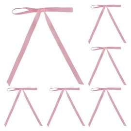 Meseey 50 Pcs 5 x 7 Inch Pink Grosgrain Ribbon Bows with Twist Tie Gift Bows for Gift Wrapping, Crafts, Parties (Pink,Width of 3/8")