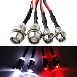 GDOOL 4 LEDs RC LED Light Headlights Taillight Kit Accessories Compatible with Traxxas HSP Tamiya Redcat RC4WD Axial SCX10 RC Cars Truck Tank Crawler(2 Red and 2 White)