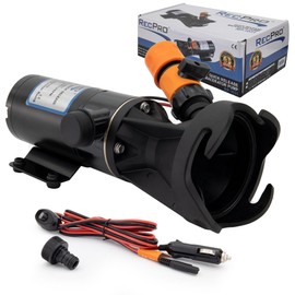 RecPro RV Portable Macerator Pump for Black Water Tank | 12GPM Sewage Grinder | 12V Toilet Waste Transfer System